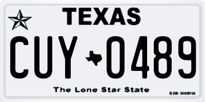 TX license plate CUY0489