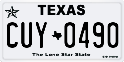 TX license plate CUY0490
