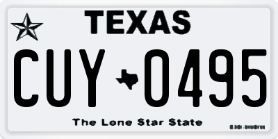 TX license plate CUY0495