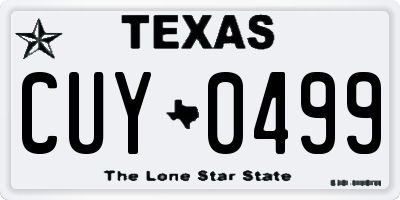 TX license plate CUY0499