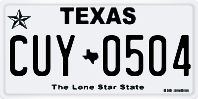 TX license plate CUY0504