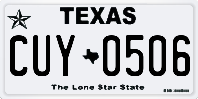 TX license plate CUY0506