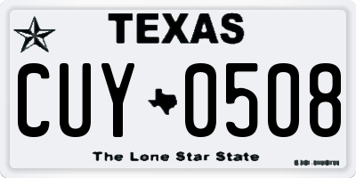 TX license plate CUY0508