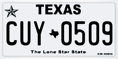 TX license plate CUY0509