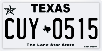 TX license plate CUY0515