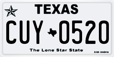 TX license plate CUY0520