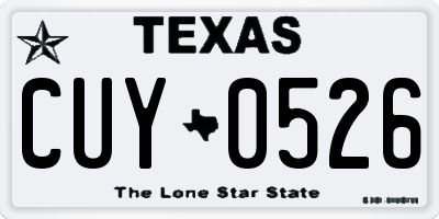 TX license plate CUY0526