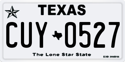 TX license plate CUY0527