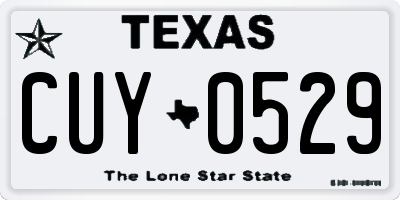 TX license plate CUY0529