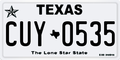 TX license plate CUY0535