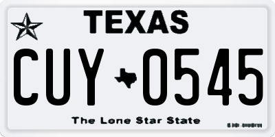 TX license plate CUY0545