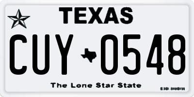 TX license plate CUY0548