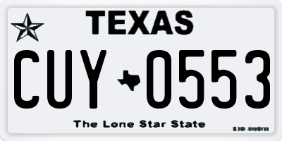 TX license plate CUY0553