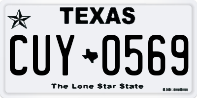 TX license plate CUY0569