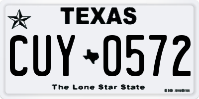 TX license plate CUY0572