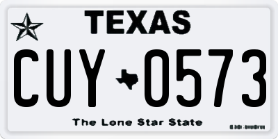 TX license plate CUY0573