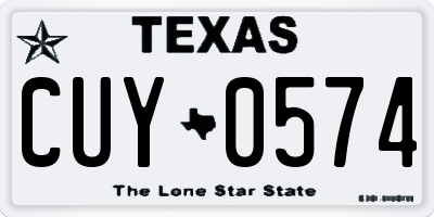 TX license plate CUY0574