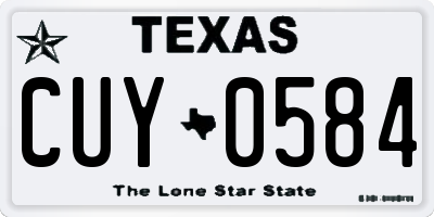 TX license plate CUY0584