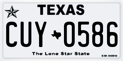 TX license plate CUY0586