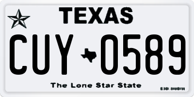 TX license plate CUY0589