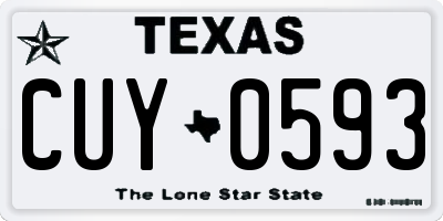 TX license plate CUY0593