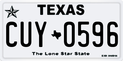 TX license plate CUY0596