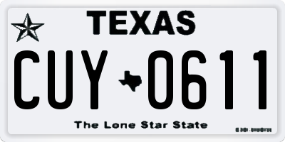 TX license plate CUY0611