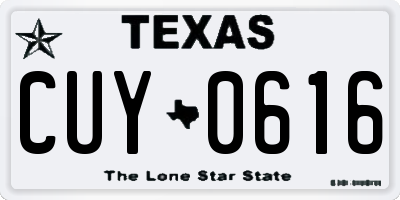 TX license plate CUY0616