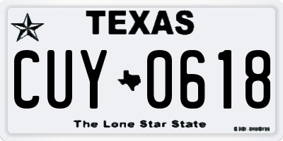 TX license plate CUY0618