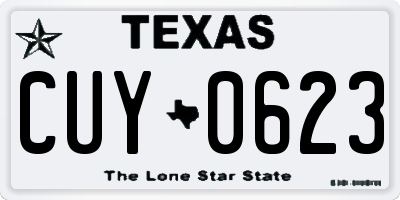 TX license plate CUY0623