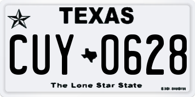 TX license plate CUY0628