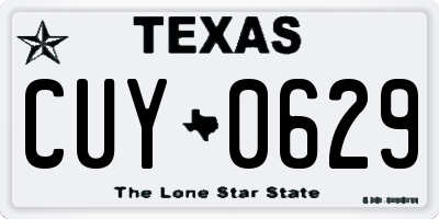 TX license plate CUY0629