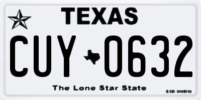 TX license plate CUY0632