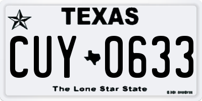 TX license plate CUY0633