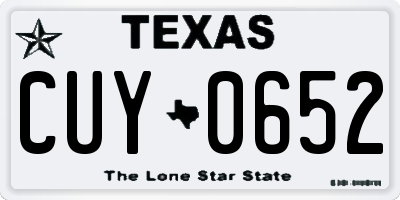 TX license plate CUY0652