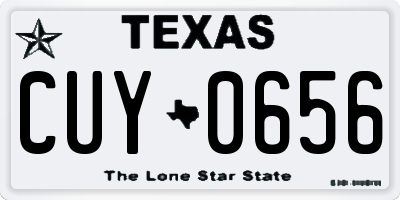 TX license plate CUY0656