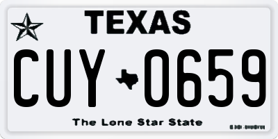TX license plate CUY0659