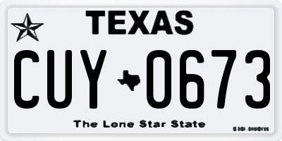 TX license plate CUY0673
