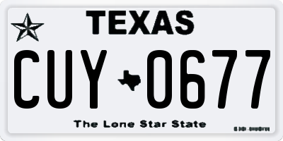 TX license plate CUY0677