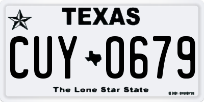 TX license plate CUY0679