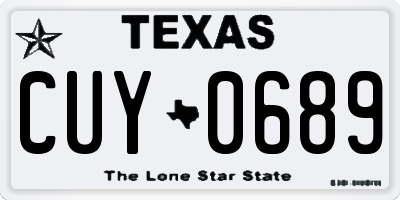 TX license plate CUY0689