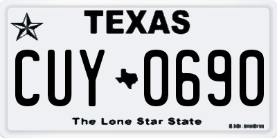 TX license plate CUY0690
