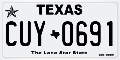 TX license plate CUY0691