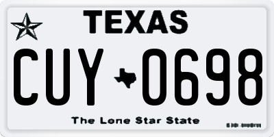 TX license plate CUY0698