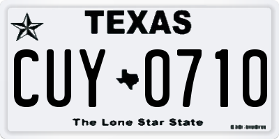 TX license plate CUY0710