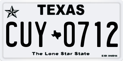 TX license plate CUY0712