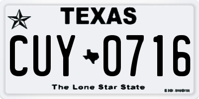 TX license plate CUY0716