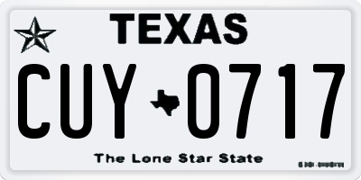 TX license plate CUY0717