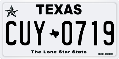 TX license plate CUY0719