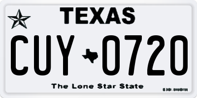 TX license plate CUY0720
